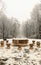 Winter at the Table of Silence by Constantin Brancusi. Cold snowy day photography.