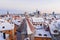 Winter Tallinn. panorama of the city at sunset