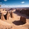 Winter at Tantora Hot Air Balloon Festival over Mada\\\'in Saleh (Hegra) ancient site, Al Ula, Saudi Arabia made with