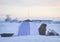 Winter tent in the snow