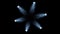 Winter themed abstract particle animation of freezing and dissolving snowflake