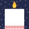 Winter themed blank banner with candle