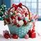 Winter-themed Hamper with Festive Goodies and Decorations