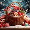 Winter-themed Hamper with Festive Goodies and Decorations