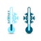 Winter Thermometer Vector Icons Set