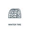 Winter Tire icon from winter collection. Simple line element Winter Tire symbol for templates, web design and infographics