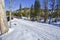 Winter trail for snow machines in Idaho