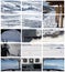 Winter transport aviation related collage