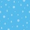 Winter tree snow and snowman blue doodle seamless pattern christmas concept