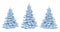 Winter trees in the snow. A set for Christmas design and decoration. Nature in winter. Winter forest. Frost. Vector .Eps 10.