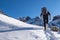 Winter trekking in the alps of Valsassina