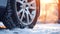 Winter tyres with snow, tyre change season