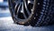 Winter tyres on snow, winter rubber tyres
