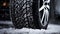 Winter tyres on snow, winter rubber tyres