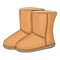 Winter ugg boots icon, cartoon style