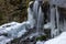 Winter at Varsag waterfall, Harghita county, Romania