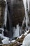 Winter at Varsag waterfall, Harghita county, Romania