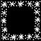 Winter vector frame of simple primitive snowflakes. Hand drawn border, isolated. Theme of Snowfall, christmas, new year