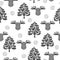 Winter vector pattern with tree and moose