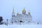 Winter view of the ancient Assumption Cathedral Dormition Cathedral in the city Vladimir, Russia.