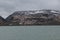 Winter view of Barrea lake in Abruzzo with snow