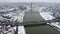 Winter view of Belgrade cityscape in winter with the iconic Branko bridge over the river