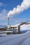 Winter view of Bjarnarflag Geothermal Power Station, near Krafla volcano, Iceland