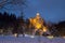 Winter view of Bran castle, also known as Dracula`s castle