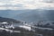 Winter view of Carpathian Mountains from the Synevyr pass