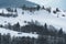 Winter view of Carpathian Mountains from the Synevyr pass