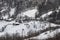 Winter view of Carpathian Mountains from the Synevyr pass