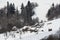 Winter view of Carpathian Mountains from the Synevyr pass