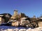 Winter view of the castle of San Michele, a medieval fortification in the village of Ossana, Italy