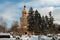 Winter view of the Church of the Savior of the Miraculous Image in the village of Ubory