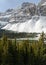 Winter view of Crowfoot Glacier Canadian Rockies mountain in Canada