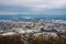 A Winter View of Downtown Roanoke with the Mountains in the Background