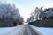 Winter view of entrance to Woodland Cemetery