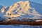 Winter view of eruption active Klyuchevskoy Volcano