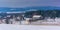 Winter view of a farm and the Piegon Hills, near Spring Grove, P