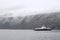 Winter view from the ferry boat from Lote to Anda, Norway, Europe