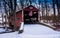 Winter view of the Heikes Covered Bridge in rural Adams County,