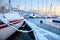 Winter view of marina in Trondheim