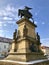 Winter view of the monument to the Czech king Jiri, Czech Republic, Europe.
