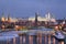 Winter view of Moscow river and Kremlin