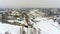 A winter view of the small old town in Russia with medieval churches, monastery, old-fashione houses