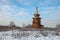 Winter view of the temple of St. Sergius of Radonezh