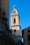 Winter view to the medieval Collegiate Basilica of Santa Maria of Xativa, Spain with blue sky on the background