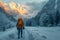 Winter wanderings Travelers embarking on journeys to breathtaking snowy destinations