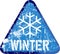 Winter warning sign, vector illustration