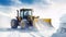 Winter Warriors: Snowplow and Tractor Team Clearing the Way - Generative AI